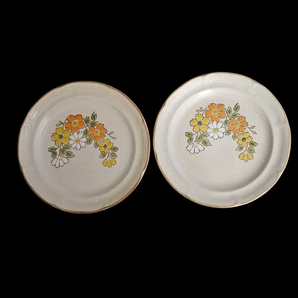 Baroque Spring Garden Hearthside Stoneware Japan Dinner Plates Set of 2